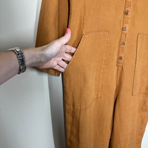 Outerknown Retrograde Linen Jumpsuit Womens Size S Minimalist Capsule Boho - Picture 4 of 9